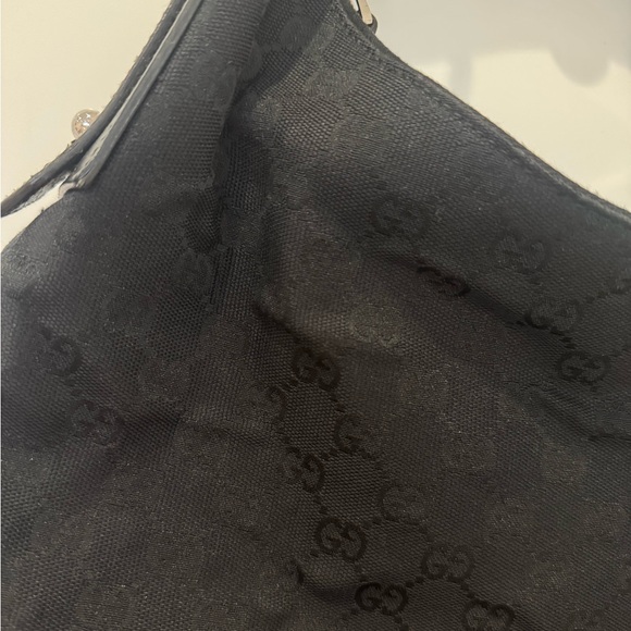 Gucci Medium Canvas GG Monogram Horsebit Black Hobo Bag - Picture 12 of 12